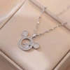 The female Internet celebrity Mickey's versatile double-layer style diamond-encrusted Instagram niche accessory collarbone chain Specification image